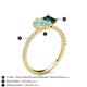 6 - Zahara 9x6 mm Pear Opal and 7x5 mm Emerald Cut London Blue Topaz 2 Stone Duo Ring 