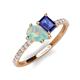 5 - Zahara 9x6 mm Pear Opal and 7x5 mm Emerald Cut Iolite 2 Stone Duo Ring 
