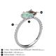 6 - Zahara 9x6 mm Pear Opal and 7x5 mm Emerald Cut Smoky Quartz 2 Stone Duo Ring 