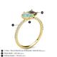 6 - Zahara 9x6 mm Pear Opal and 7x5 mm Emerald Cut Smoky Quartz 2 Stone Duo Ring 