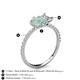 6 - Zahara 9x6 mm Pear Opal and IGI Certified 7x5 mm Emerald Cut Lab Grown Diamond 2 Stone Duo Ring 