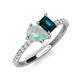 5 - Zahara 9x6 mm Pear Opal and 7x5 mm Emerald Cut London Blue Topaz 2 Stone Duo Ring 