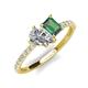 5 - Zahara 9x6 mm Pear Forever Brilliant Moissanite and 7x5 mm Emerald Cut Lab Created Alexandrite 2 Stone Duo Ring 