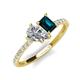 5 - Zahara 9x6 mm Pear Forever One Moissanite and 7x5 mm Emerald Cut London Blue Topaz 2 Stone Duo Ring 