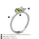 6 - Zahara 9x6 mm Pear Peridot and 7x5 mm Emerald Cut Forever One Moissanite 2 Stone Duo Ring 