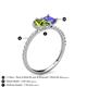 6 - Zahara 9x6 mm Pear Peridot and 7x5 mm Emerald Cut Tanzanite 2 Stone Duo Ring 