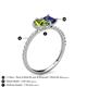 6 - Zahara 9x6 mm Pear Peridot and 7x5 mm Emerald Cut Iolite 2 Stone Duo Ring 