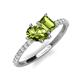 5 - Zahara 9x6 mm Pear and 7x5 mm Emerald Cut Peridot 2 Stone Duo Ring 