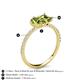 6 - Zahara 9x6 mm Pear and 7x5 mm Emerald Cut Peridot 2 Stone Duo Ring 