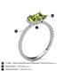 6 - Zahara 9x6 mm Pear and 7x5 mm Emerald Cut Peridot 2 Stone Duo Ring 