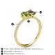6 - Zahara 9x6 mm Pear Peridot and 7x5 mm Emerald Cut Smoky Quartz 2 Stone Duo Ring 