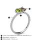 6 - Zahara 9x6 mm Pear Peridot and 7x5 mm Emerald Cut Smoky Quartz 2 Stone Duo Ring 
