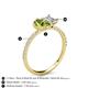6 - Zahara 9x6 mm Pear Peridot and 7x5 mm Emerald Cut Forever Brilliant Moissanite 2 Stone Duo Ring 