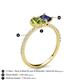 6 - Zahara 9x6 mm Pear Peridot and 7x5 mm Emerald Cut Iolite 2 Stone Duo Ring 