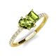 5 - Zahara 9x6 mm Pear and 7x5 mm Emerald Cut Peridot 2 Stone Duo Ring 