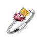5 - Zahara 9x6 mm Pear Pink Tourmaline and 7x5 mm Emerald Cut Citrine 2 Stone Duo Ring 
