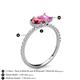 6 - Zahara 9x6 mm Pear Pink Tourmaline and 7x5 mm Emerald Cut Lab Created Pink Sapphire 2 Stone Duo Ring 