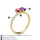 6 - Zahara 9x6 mm Pear Pink Tourmaline and 7x5 mm Emerald Cut Amethyst 2 Stone Duo Ring 