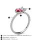 6 - Zahara 9x6 mm Pear Pink Tourmaline and 7x5 mm Emerald Cut Forever Brilliant Moissanite 2 Stone Duo Ring 