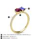 6 - Zahara 9x6 mm Pear Rhodolite Garnet and 7x5 mm Emerald Cut Tanzanite 2 Stone Duo Ring 
