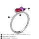6 - Zahara 9x7 mm Pear Ruby and 7x5 mm Emerald Cut Amethyst 2 Stone Duo Ring 