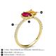 6 - Zahara 9x7 mm Pear Ruby and 7x5 mm Emerald Cut Citrine 2 Stone Duo Ring 