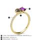 6 - Zahara 9x6 mm Pear Smoky Quartz and 7x5 mm Emerald Cut Amethyst 2 Stone Duo Ring 