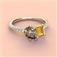 4 - Zahara 9x6 mm Pear Smoky Quartz and 7x5 mm Emerald Cut Citrine 2 Stone Duo Ring 