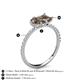 6 - Zahara 9x6 mm Pear and 7x5 mm Emerald Cut Smoky Quartz 2 Stone Duo Ring 