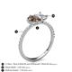 6 - Zahara 9x6 mm Pear Smoky Quartz and 7x5 mm Emerald Cut White Sapphire 2 Stone Duo Ring 
