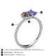 6 - Zahara 9x6 mm Pear Smoky Quartz and 7x5 mm Emerald Cut Tanzanite 2 Stone Duo Ring 
