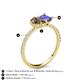 6 - Zahara 9x6 mm Pear Smoky Quartz and 7x5 mm Emerald Cut Tanzanite 2 Stone Duo Ring 