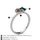 6 - Zahara 9x6 mm Pear Smoky Quartz and 7x5 mm Emerald Cut London Blue Topaz 2 Stone Duo Ring 