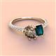 4 - Zahara 9x6 mm Pear Smoky Quartz and 7x5 mm Emerald Cut London Blue Topaz 2 Stone Duo Ring 