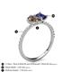 6 - Zahara 9x6 mm Pear Smoky Quartz and 7x5 mm Emerald Cut Iolite 2 Stone Duo Ring 