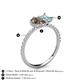 6 - Zahara 9x6 mm Pear Smoky Quartz and 7x5 mm Emerald Cut Aquamarine 2 Stone Duo Ring 