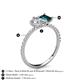 6 - Zahara GIA Certified 9x6 mm Pear Diamond and 7x5 mm Emerald Cut London Blue Topaz 2 Stone Duo Ring 