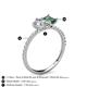 6 - Zahara GIA Certified 9x6 mm Pear Diamond and 7x5 mm Emerald Cut Lab Created Alexandrite 2 Stone Duo Ring 