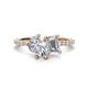 1 - Zahara IGI Certified 9x6 mm Pear Lab Grown Diamond and GIA Certified 7x5 mm Emerald Cut Diamond 2 Stone Duo Ring 