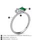 6 - Zahara IGI Certified 9x6 mm Pear Lab Grown Diamond and 7x5 mm Emerald Cut Lab Created Emerald 2 Stone Duo Ring 