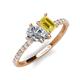 5 - Zahara IGI Certified 9x6 mm Pear Lab Grown Diamond and 7x5 mm Emerald Cut Lab Created Yellow Sapphire 2 Stone Duo Ring 