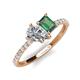 5 - Zahara IGI Certified 9x6 mm Pear Lab Grown Diamond and 7x5 mm Emerald Cut Lab Created Alexandrite 2 Stone Duo Ring 