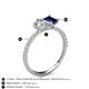 6 - Zahara IGI Certified 9x6 mm Pear Lab Grown Diamond and 7x5 mm Emerald Cut Lab Created Blue Sapphire 2 Stone Duo Ring 