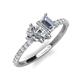 5 - Zahara IGI Certified 9x6 mm Pear Lab Grown Diamond and 7x5 mm Emerald Cut Forever Brilliant Moissanite 2 Stone Duo Ring 