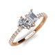 5 - Zahara IGI Certified 9x6 mm Pear Lab Grown Diamond and 7x5 mm Emerald Cut White Sapphire 2 Stone Duo Ring 