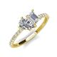 5 - Zahara IGI Certified 9x6 mm Pear Lab Grown Diamond and 7x5 mm Emerald Cut White Sapphire 2 Stone Duo Ring 