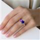 3 - Galina 7x5 mm Emerald Cut Amethyst and 8x6 mm Oval Blue Sapphire 2 Stone Duo Ring 