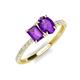 5 - Galina 7x5 mm Emerald Cut and 8x6 mm Oval Amethyst 2 Stone Duo Ring 