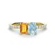 1 - Galina 7x5 mm Emerald Cut Citrine and 8x6 mm Oval Aquamarine 2 Stone Duo Ring 