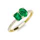 5 - Galina 7x5 mm Emerald Cut and 8x6 mm Oval Emerald 2 Stone Duo Ring 